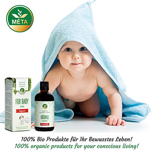 Aceite de baño orgánico para bebés, niños - aceite nutritivo para baño para bebés - niños pequeños naturales y cuidado del bebé con aromaterapia - ideal para pieles sensibles