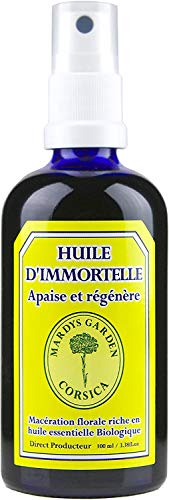 Aceite de Helichrysum Italicum (Immortelle, Siempreviva Amarilla, Helicriso) 100ml. Macerado de flores, aceite corporal natural de Córcega listo para usar rico en aceite esencial orgánico