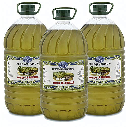 Aceite de Oliva Virgen Extra - Hojiblanca - 3 garrafas de 5 Litros (15 L) – Extracción en frío – Olivar tradicional - Parque Natural de la Subbética Rute, Córdoba, Andalucía - [PRODUCTO DE ESPAÑA]