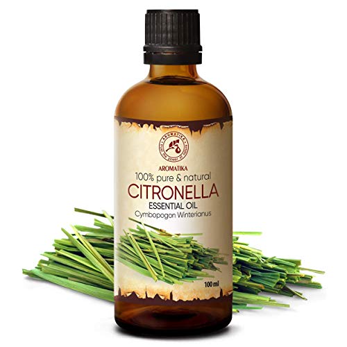 Aceite Esencial de Citronela 100ml - Cymbopogon Winterianus - Aceite de Citronela 100% Puro & Natural - Baсo Aromático para Sauna - Masaje - Cosméticos