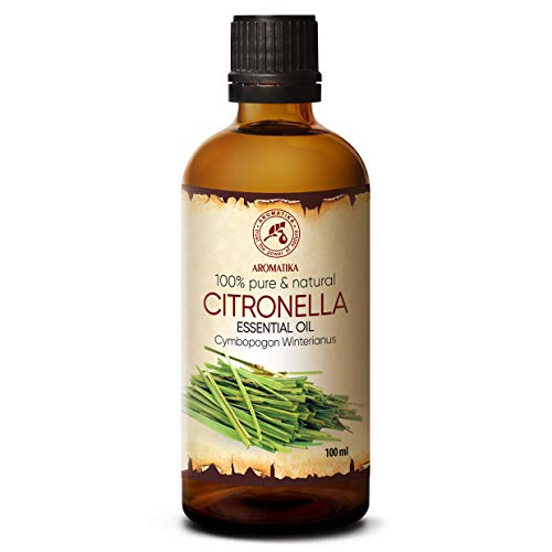 Aceite Esencial de Citronela 100ml - Cymbopogon Winterianus - Aceite de Citronela 100% Puro & Natural - Baсo Aromático para Sauna - Masaje - Cosméticos
