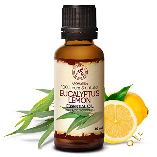 Aceite Esencial Eucalipto Limon 30ml - Eucalyptus Citriodora - Aceite para Aromaterapia - Difusor de Aroma - Lámpara de Aroma - Baño - Mejor para Belleza del Cabello y Cuerpo - 100% Puro y Natural