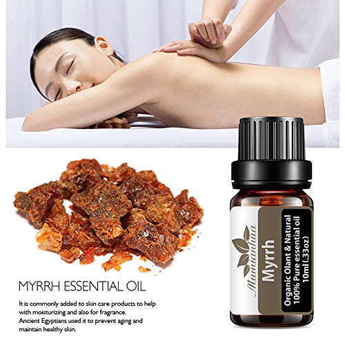 Aceite esencial mirra orgánico para piel Aceites esenciales mirra Puro Mumianhua 10ml Aceites fragancia mirra grado terapéutico para difusor,hogar,aromaterapia,velas,jabón,bricolaje