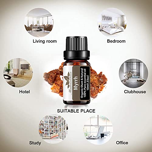 Aceite esencial mirra orgánico para piel Aceites esenciales mirra Puro Mumianhua 10ml Aceites fragancia mirra grado terapéutico para difusor,hogar,aromaterapia,velas,jabón,bricolaje
