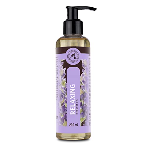 Aceite para Masajes Relajantes 200ml - Aceite de Lavanda 100% Natural - Cosméticos Naturales para Alivio del Estrés - Sueño Reparador - para el Cuidado de la Piel - Aromaterapia