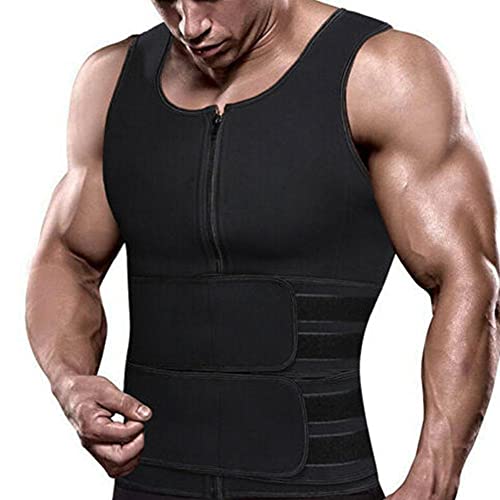 Acondicionamiento Físico corsé, Faja de Entrenamiento de Cintura para Hombre para Fitness, Chalecos Sauna Fajas de Neopreno para Gym Hacer Ejercicio Fitness Adelgazar Abdomen Soporte Lumbar Ajustable