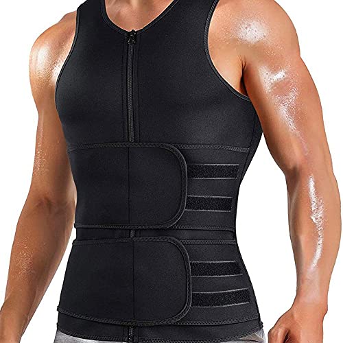 Acondicionamiento Físico corsé, Faja de Entrenamiento de Cintura para Hombre para Fitness, Chalecos Sauna Fajas de Neopreno para Gym Hacer Ejercicio Fitness Adelgazar Abdomen Soporte Lumbar Ajustable
