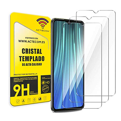 ACTECOM Pack de 3 Protector de Pantalla Compatible con Xiaomi Redmi 9 / 9A / 9C Cristal Templado CASE FRIENDLY 9H 2.5D (3 uds.)
