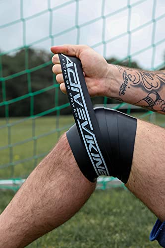ActiveVikings Cinta Floss + bolsa, 2 m, ideal para fisioterapia, tratamiento de puntos gatillo y automasaje, perfecta para deporte y fitness, cinta de compresión (negro)