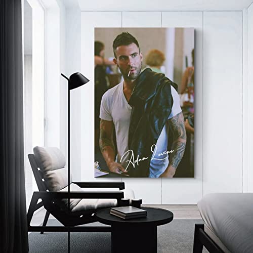Adam Levine - Póster de lona para decoración de la habitación, para dormitorio, decoración de pared, regalos para hombres y mujeres, póster e impresiones de 50 x 75 cm