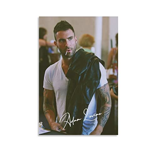 Adam Levine - Póster de lona para decoración de la habitación, para dormitorio, decoración de pared, regalos para hombres y mujeres, póster e impresiones de 50 x 75 cm
