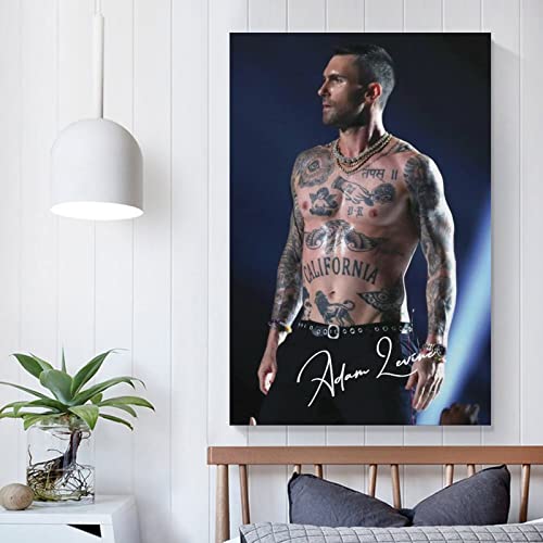 Adam Levine - Póster de lona para decoración de la habitación, para dormitorio, decoración de pared, regalos para hombres y mujeres, póster e impresiones de 50 x 75 cm
