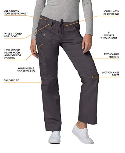 Adar Uniforme médico de Mujer Casaca Cruzada Pantalones de Bolsillos múltiples - 3500 - Pewter - L