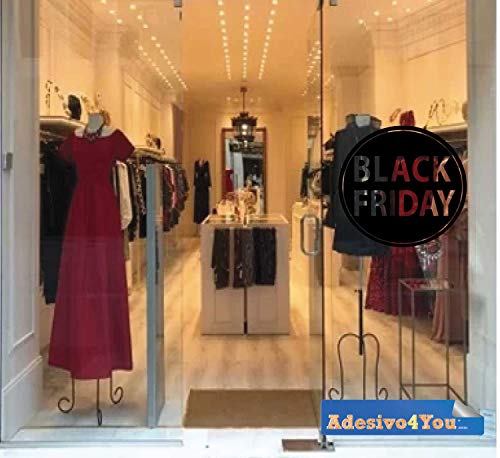 Adhesivo vitrofania tienda black friday saldi descuentos promoción adhesivo venerdi negro Adhesivo4You.com (negro (Medium 55x55 cm)