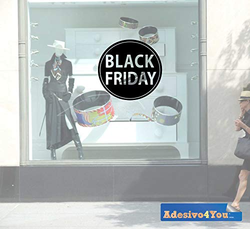Adhesivo vitrofania tienda black friday saldi descuentos promoción adhesivo venerdi negro Adhesivo4You.com (negro (Medium 55x55 cm)