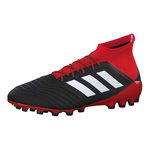 Adidas Predator 18.1 AG, Botas de fútbol Hombre, Negro (Negbás/Ftwbla/Rojo 001), 41 1/3 EU