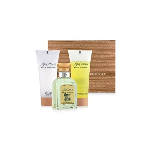 ADOLFO DOMINGUEZ AGUA FRESCA EAU DE TOILETTE 120ML VAPO, + AFTER SHAVE 120ML + GEL 100ML