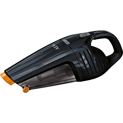 AEG 18V Baterias Li-Ion, Autonomia 30 min (2 velocidades), Ruedas Delanteras Soft, Depósito 0,5 L, Tecnologia Cyclonic, 2 Accesorios Aspiradora de Mano Sin Cable, 0.5 litros, Azul