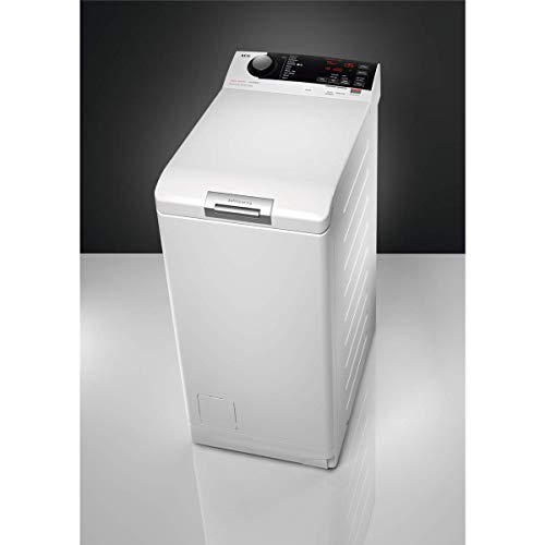 AEG L7TBE721 Lavadora de Libre Instalación, Carga Superior, 7 Kg / 1200 rpm, 10 Programas + Vapor, Programa Rápido, Inicio Diferido, Autoposicionamiento Tambor, Apertura Suave, LCD, Blanca, A+++-10%