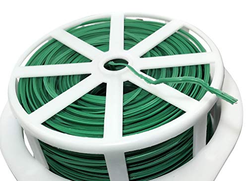 AERZETIX - Alambre metálico de jardín 100m - Rollo/Carrete de Alambre de Hierro con Protector de plástico - cordón con Cortador - Enlace de fijación Reforzado - Brida para Cables - C47763