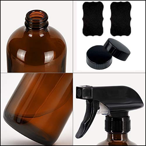 Afufu Pulverizador Cristal, Vaporizador Spray, Botella Pulverizador con Gatillo, Botes Spray Vacios para Aceites Esenciales, Limpieza, Plantas(2 x 500mL)