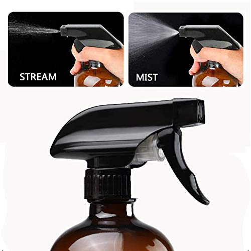 Afufu Pulverizador Cristal, Vaporizador Spray, Botella Pulverizador con Gatillo, Botes Spray Vacios para Aceites Esenciales, Limpieza, Plantas(2 x 500mL)