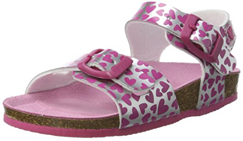 Agatha Ruiz De La Prada 172982, Sandalias con Correa de Tobillo Niños, Plata Y Estampado Corazones, 33 EU