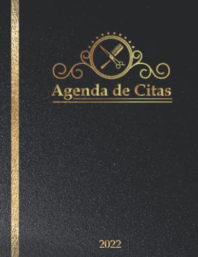 Agenda de citas Peluqueria 2022: Agenda 2022 dia por pagina con fecha & con hora | 07:00 - 23:00 ( Intervalo de 30 minutos ) | 12 meses | a4 ... peluqueria y Salon estetica Barberia | Negro