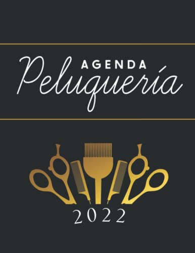 Agenda Peluquería 2022: Libro de Citas para Peluqueria con Fecha y por Horas (Intervalo de 30 Minutos) | Dia por Pagina (Hasta 4 Empleados) | ... de 9:00 a 21:00 y Calendario de Mes Corriente
