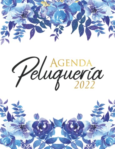 Agenda Peluquería 2022: Libro de Citas para Peluqueria con Fecha y por Horas (Intervalo de 30 Minutos) | Dia por Pagina (Hasta 4 Empleados) | ... de 9:00 a 21:00 y Calendario de Mes Corriente
