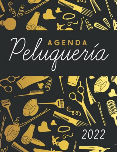 Agenda Peluquería 2022: Libro de Citas para Peluqueria con Fecha y por Horas (Intervalo de 30 Minutos) | Dia por Pagina (Hasta 4 Empleados) | ... de 9:00 a 21:00 y Calendario de Mes Corriente