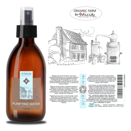 Agua Floral Purificante & Secante · Tonico Facial Limpiador Astringente · Pieles con Acne & Puntos Negros · Anti Imperfecciones · Spray Facial Secante · Seca los Poros & la Grasa - 250 ml