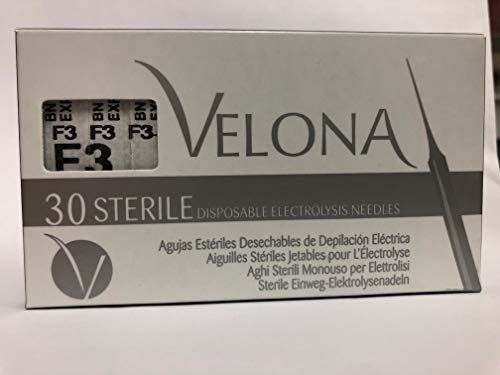 AGUJAS DE DEPILACIÓN ELÉCTRICA DE ACERO VELONA F3-30 Unidades