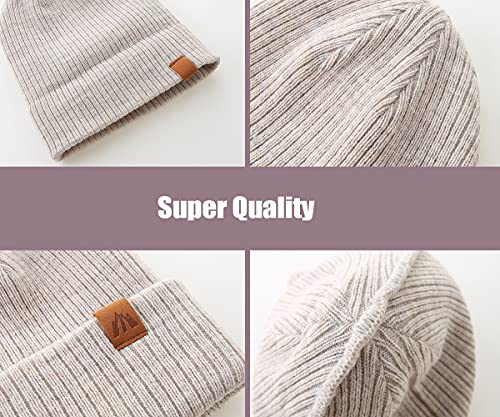 AHAHA Gorro y Bufanda Bebe Suave y Flexible Caliente Gorro Bebe Invierno Buena Elasticidad Gorro Niño Beige S