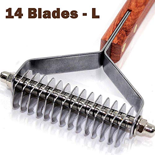 AIDIYA Profesional Pet Dematting Peine Grooming Stripping Herramienta para Perros y Gatos (8.8cm)