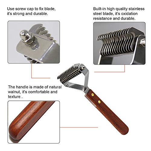 AIDIYA Profesional Pet Dematting Peine Grooming Stripping Herramienta para Perros y Gatos (8.8cm)