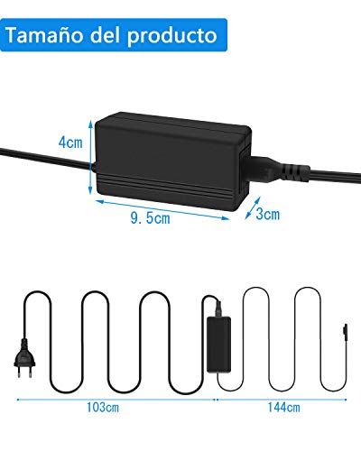 aifulo Cargador para computador Surface,15V 2.58A Adaptador de Cargador de Fuente de alimentación de Compatible con Surface Pro X Pro 7 Pro 6 Pro 5 Surface Laptop 3 2 1 Surface Go Surface Book