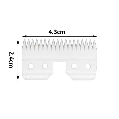 AIRERA Cuchilla móvil de cerámica de 18 dientes de repuesto de 4 Piezas para Fast Feed, Cortadores de cerámica de repuesto para mascotas/humanos, compatible con Cortadoras AG/A5 (4 Piezas, Blanco)