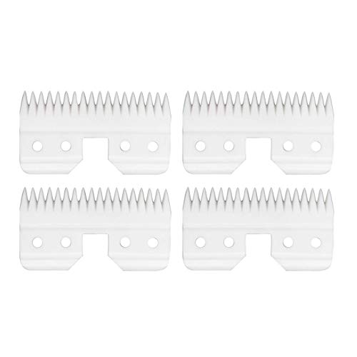 AIRERA Cuchilla móvil de cerámica de 18 dientes de repuesto de 4 Piezas para Fast Feed, Cortadores de cerámica de repuesto para mascotas/humanos, compatible con Cortadoras AG/A5 (4 Piezas, Blanco)