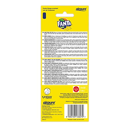 airpure FANTA Lemon CAN ambientador de coche por Airpure, refresca el aire interior del vehículo, ambientadores para hombres y mujeres, aroma fresco, CC-PC-FL-327