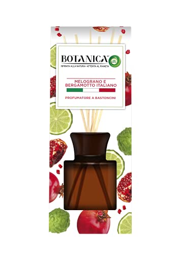 Airwick Botanica - Ambientador con difusor de varillas, aroma de granada y bergamota italiana, aroma natural, paquete de 80 ml