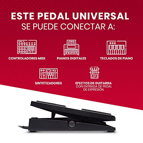 Akai Professional Pedal de expresión para teclados controladores MIDI y efectos para guitarra; pedal ligero, robusto y antideslizante, con cable de 1,8 m