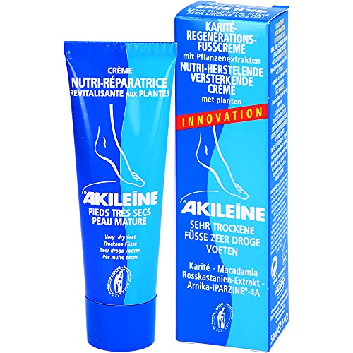 Akileine Crema hidratante para pies Nutri-Repair - con manteca de karité calmante para pieles sensibles - 50ml