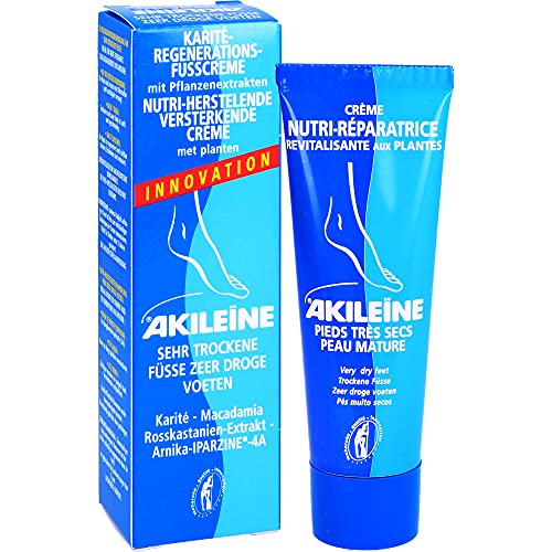 Akileine Crema hidratante para pies Nutri-Repair - con manteca de karité calmante para pieles sensibles - 50ml