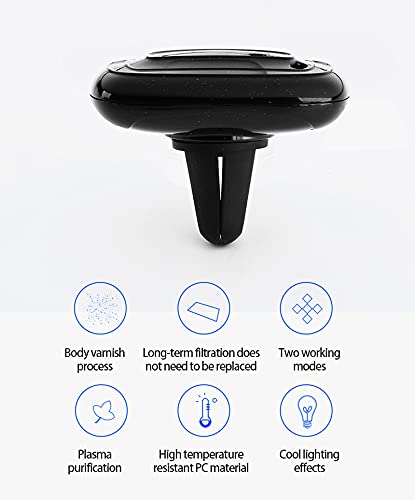 Akin Purificador aire coche Ambientador portátil coche y hogar USB Ion negativo Purificador aire limpiador 360 ° Purificación plasma USB Ionizadores aire para el hogar Limpiador aire para vehículos