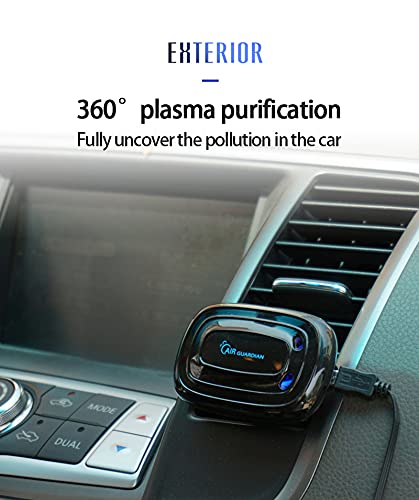 Akin Purificador aire coche Ambientador portátil coche y hogar USB Ion negativo Purificador aire limpiador 360 ° Purificación plasma USB Ionizadores aire para el hogar Limpiador aire para vehículos