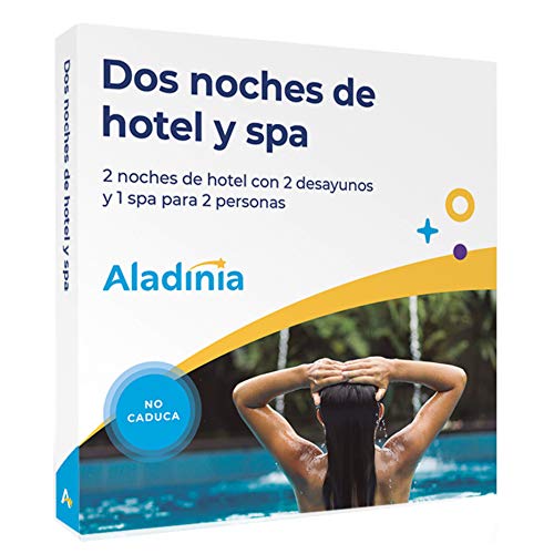 ALADINIA Hotel y SPA Dos Noches. Paquete de escapadas Originales para Regalar. Cofre Regalo de Estancia Dos Noches con Circuito SPA. No caduca, Cambios de Experiencia Gratis e ilimitados