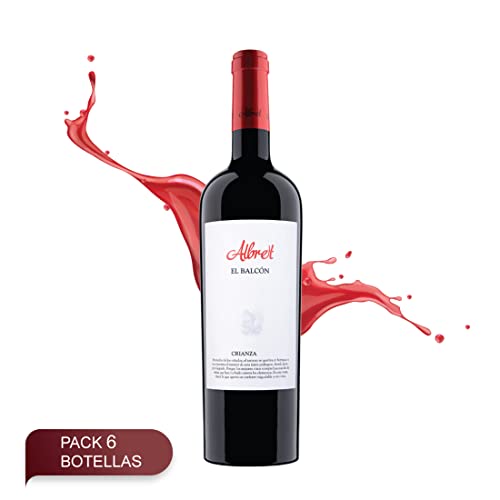 Albret El Balcón - Vino Tinto Crianza - Estuche de 6 Botellas x 750 ml - Cabernet Sauvignon, Tempranillo y Syrah - 14 Meses en Barrica de Roble Francés y Americano