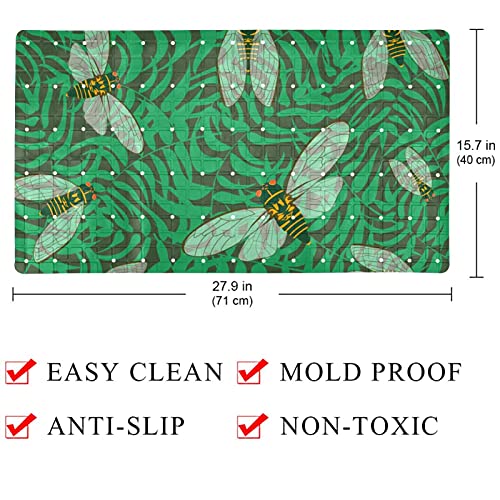 Alfombrilla antideslizante para bañera de bebé, antideslizante, con ventosas, fondo de insectos Cicada