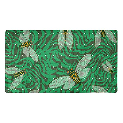 Alfombrilla antideslizante para bañera de bebé, antideslizante, con ventosas, fondo de insectos Cicada
